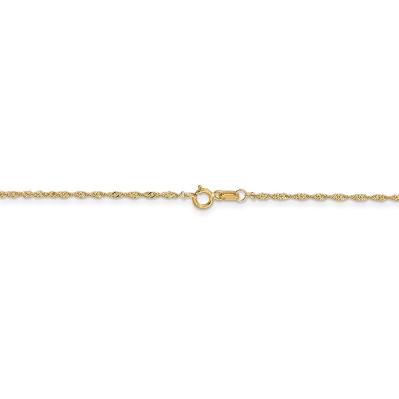 14K 14 inch 1.10mm Singapore with Spring Ring Clasp Chain