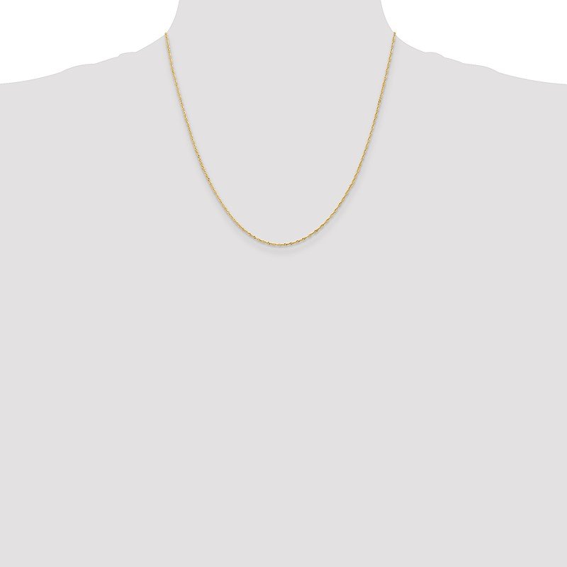 14K 14 inch 1.10mm Singapore with Spring Ring Clasp Chain