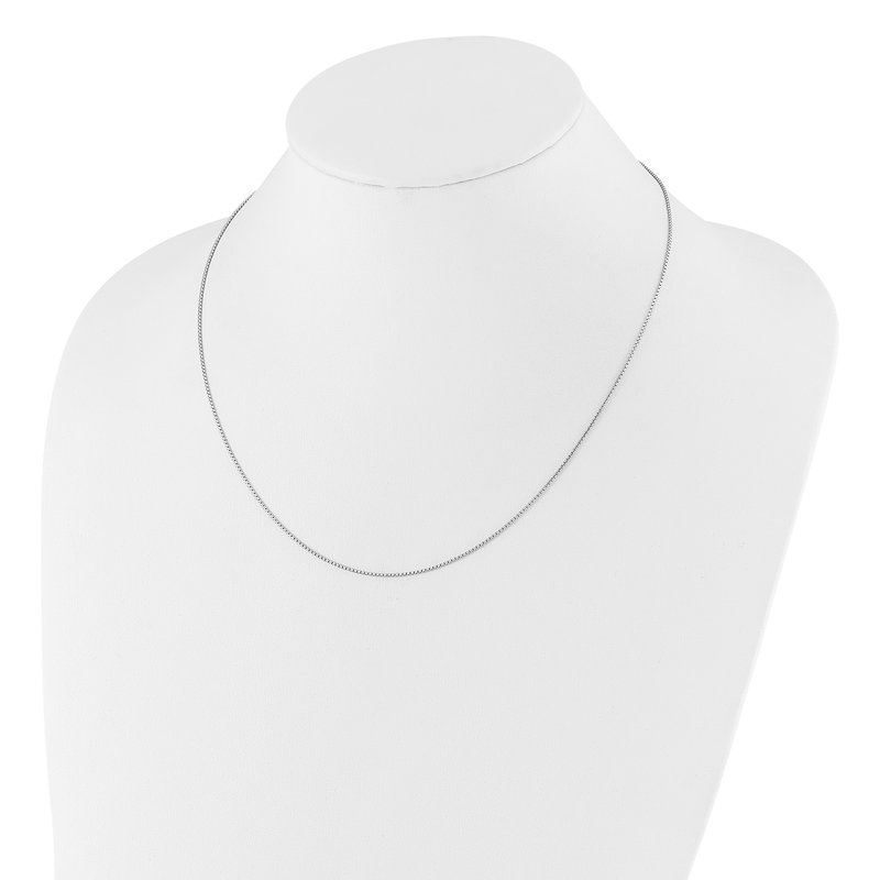 Sterling Silver RH-plated Adjustable .95mm Round Box Chain