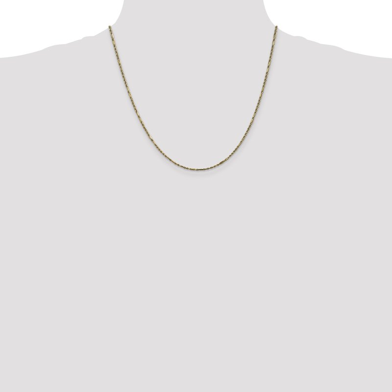 14K 10 inch  1.8mm Diamond-cut Milano Rope with Lobster Clasp Anklet