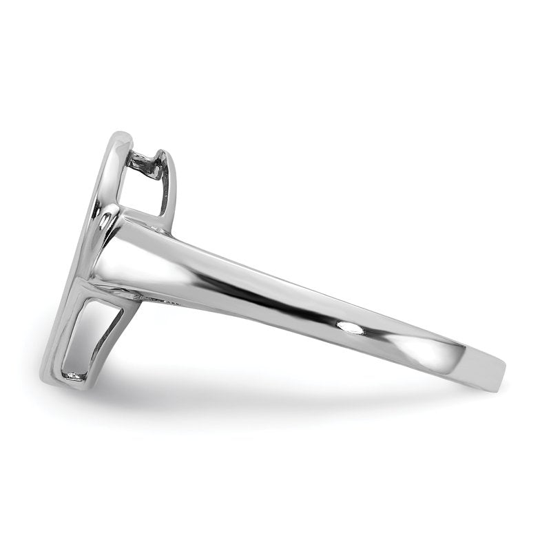 14k White Gold Diamond Fancy Heart Ring