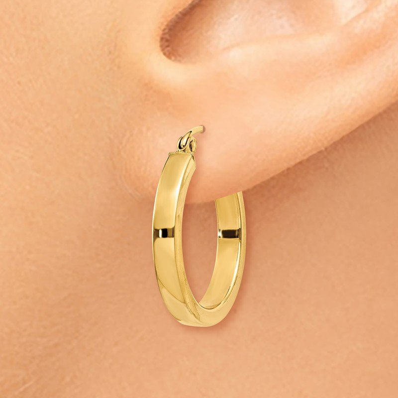 14k 2x3mm Square Tube Hoops