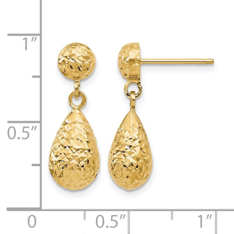 10K D/C Post Dangle Earrings