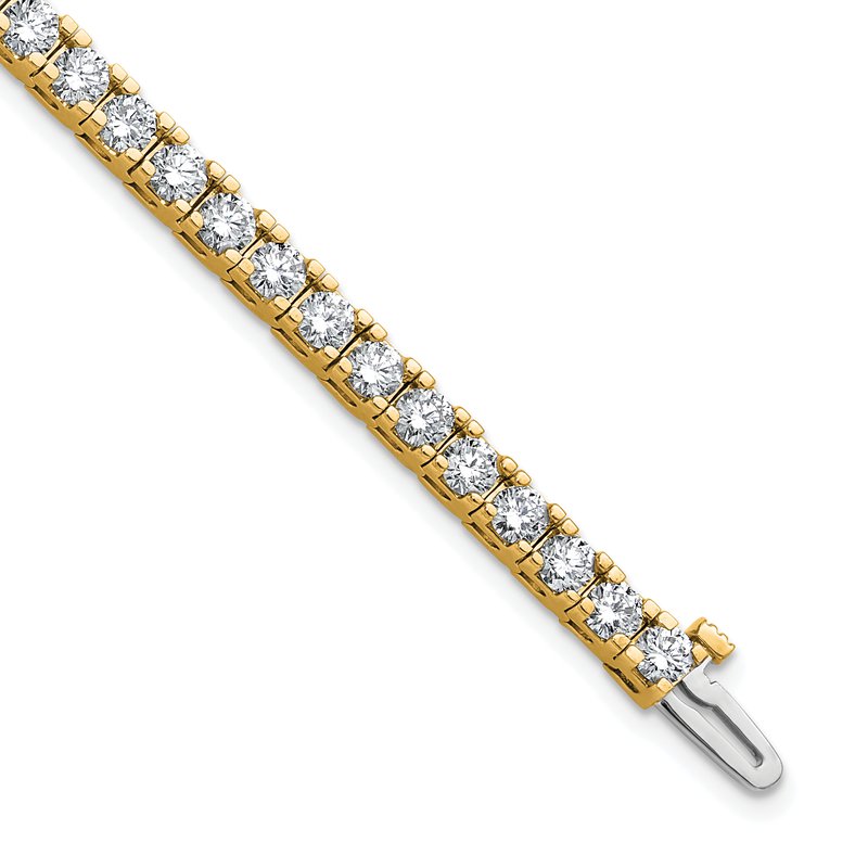 14K Yellow Gold 6 3/8 carat Lab Grown Diamond VS+ F+ Complete Tennis Bracelet