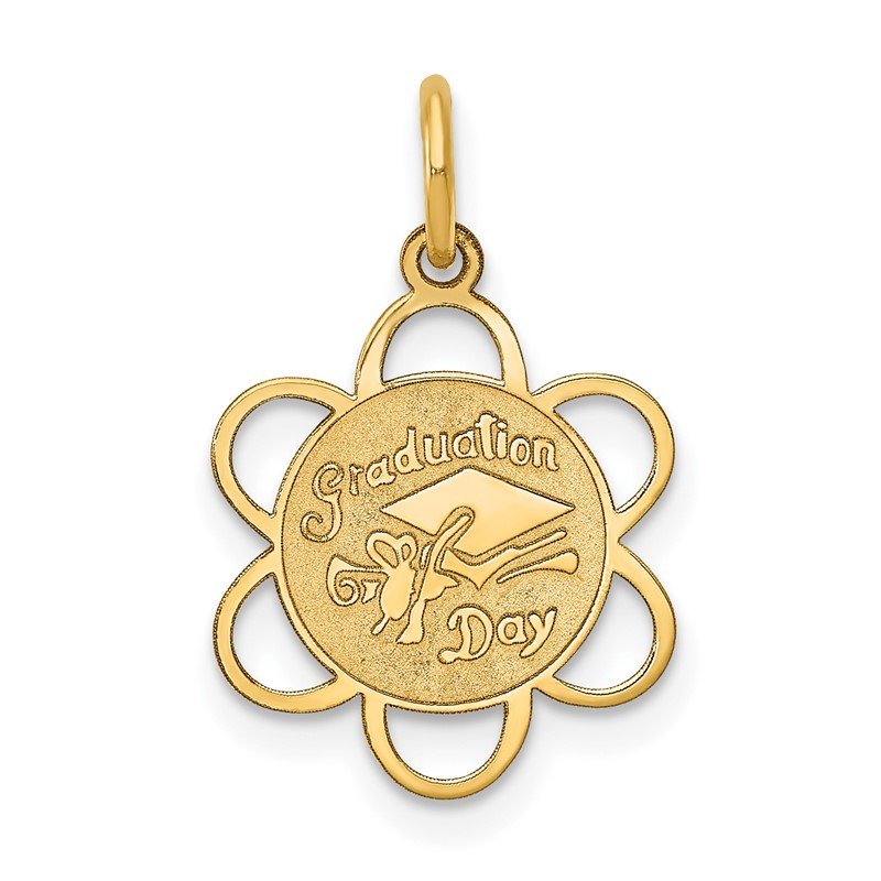 14k GRADUATION DAY Scalloped Edge Charm