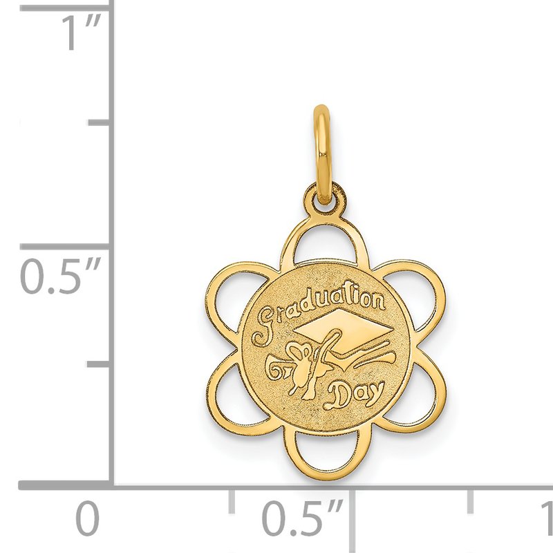 14k GRADUATION DAY Scalloped Edge Charm