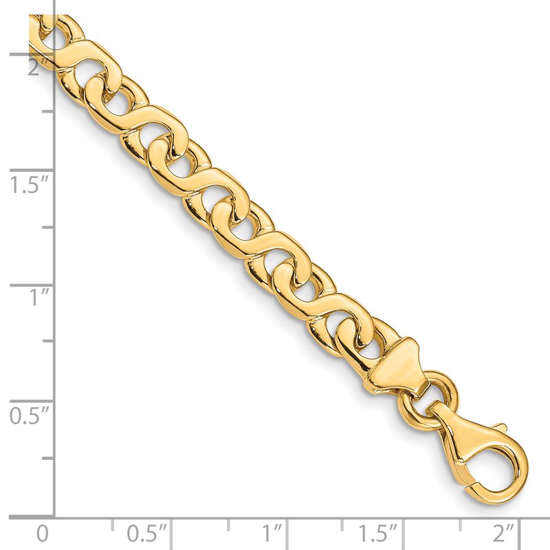 14K 18 inch 6.2mm Hand Polished Fancy Link with Fancy Lobster Clasp Chain