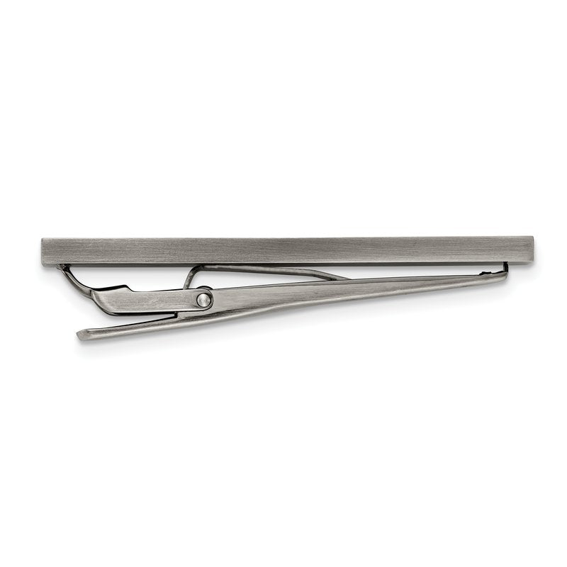 Stainless Steel Antiqued White Bronze Plated and Brown IP-plated Tie Bar