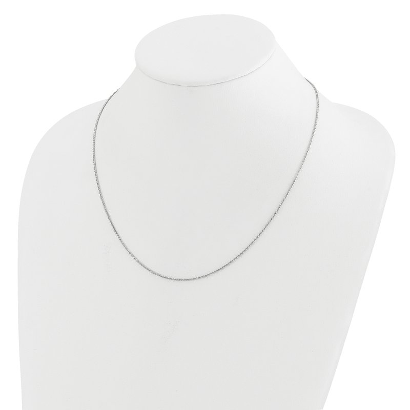 14K White Gold Adjustable 1.2mm D/C Wheat Chain