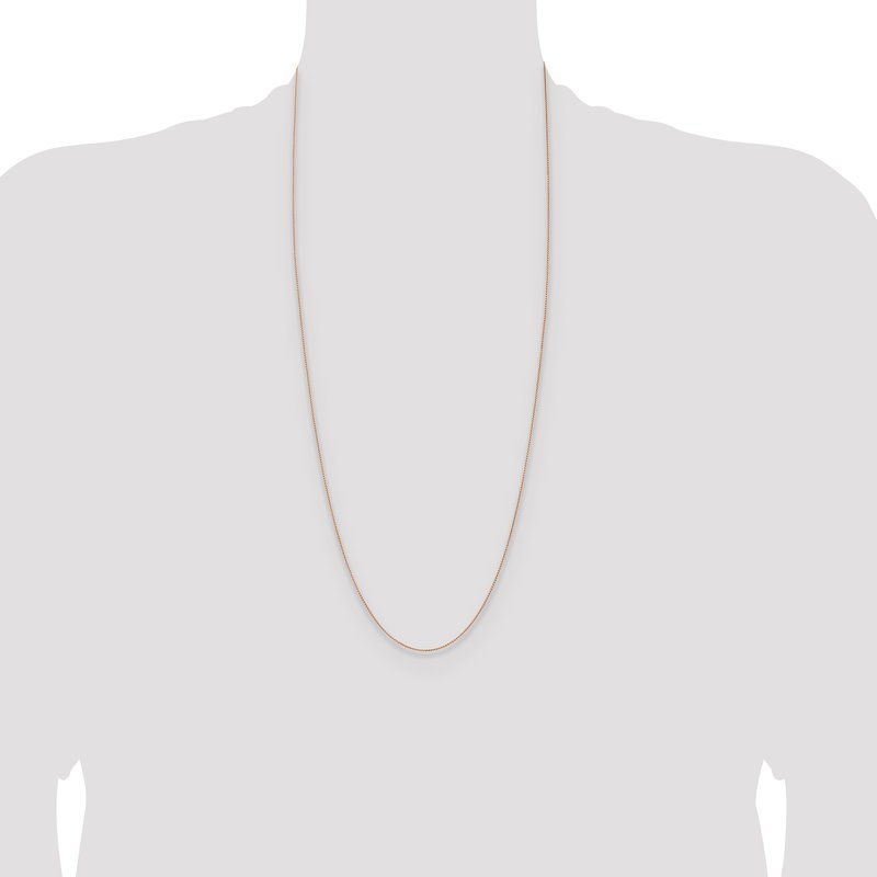 14K Rose Gold 10 inch 1mm Solid Polished Spiga with Lobster Clasp Anklet