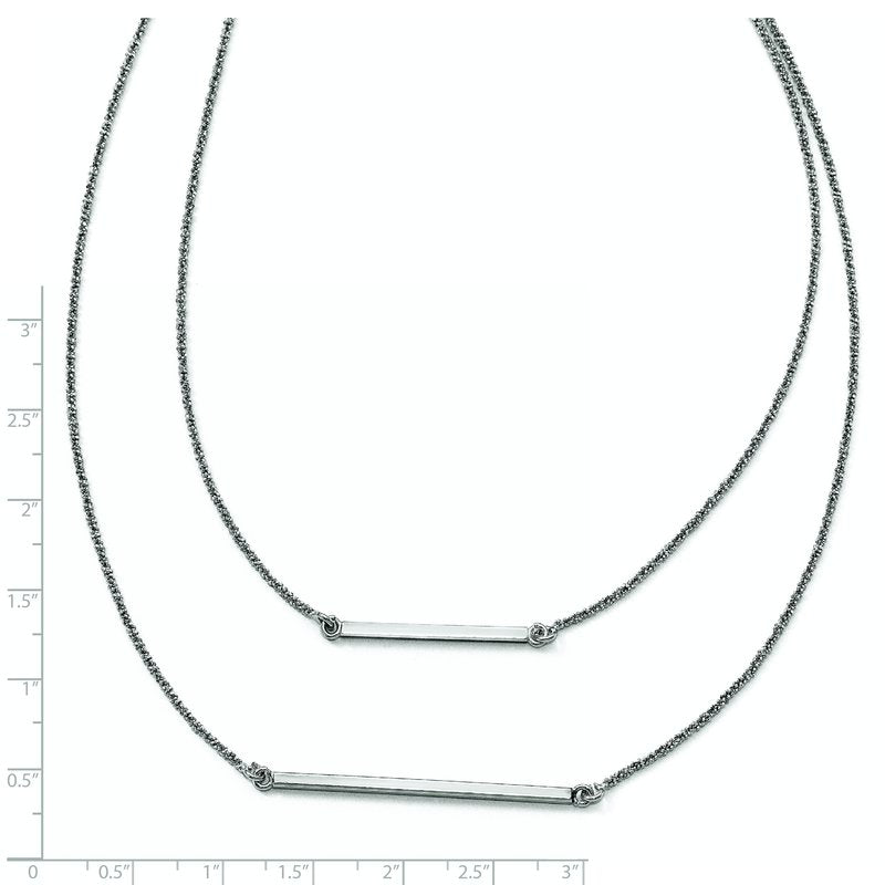 Sterling Silver Double 1.4 mm Strand with 2in ext. Necklace