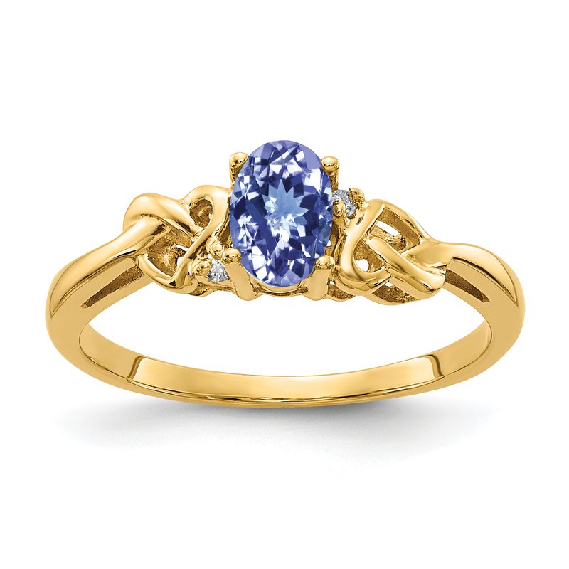 14k 6x4mm Oval Tanzanite VS Diamond ring
