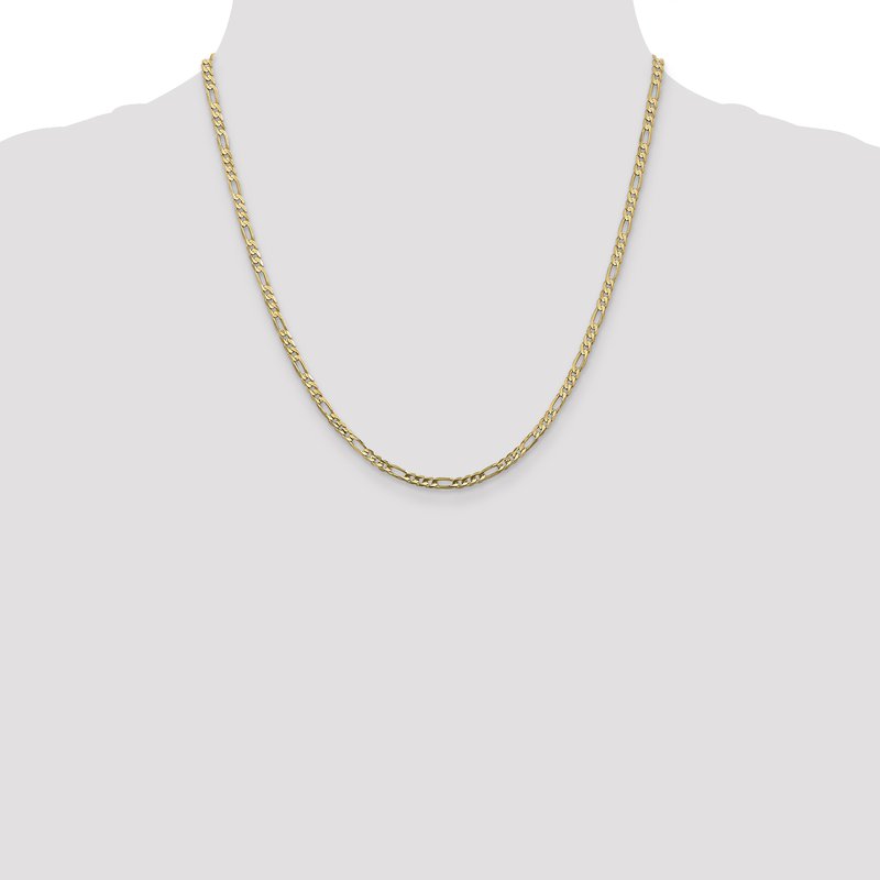 10K 3mm Concave Figaro Chain Anklet