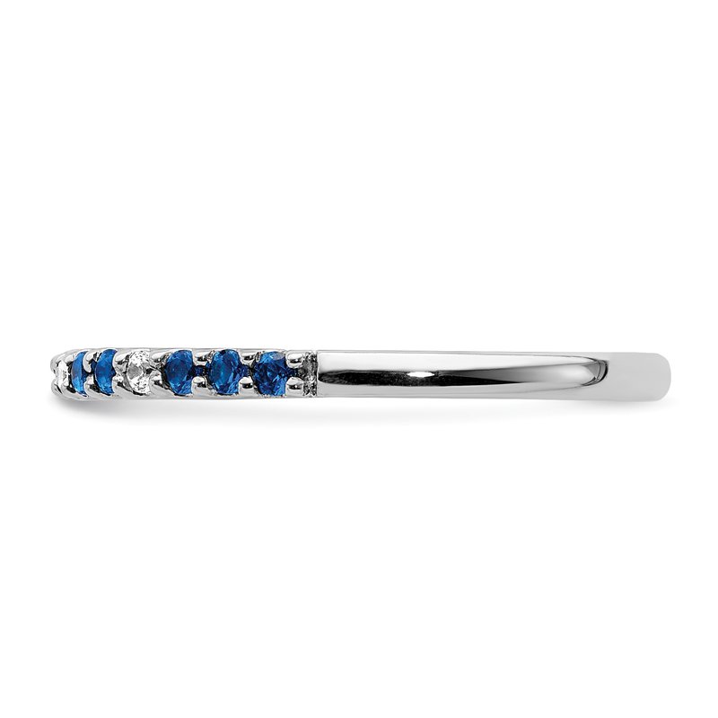 14k White Gold Diamond and Emerald Band