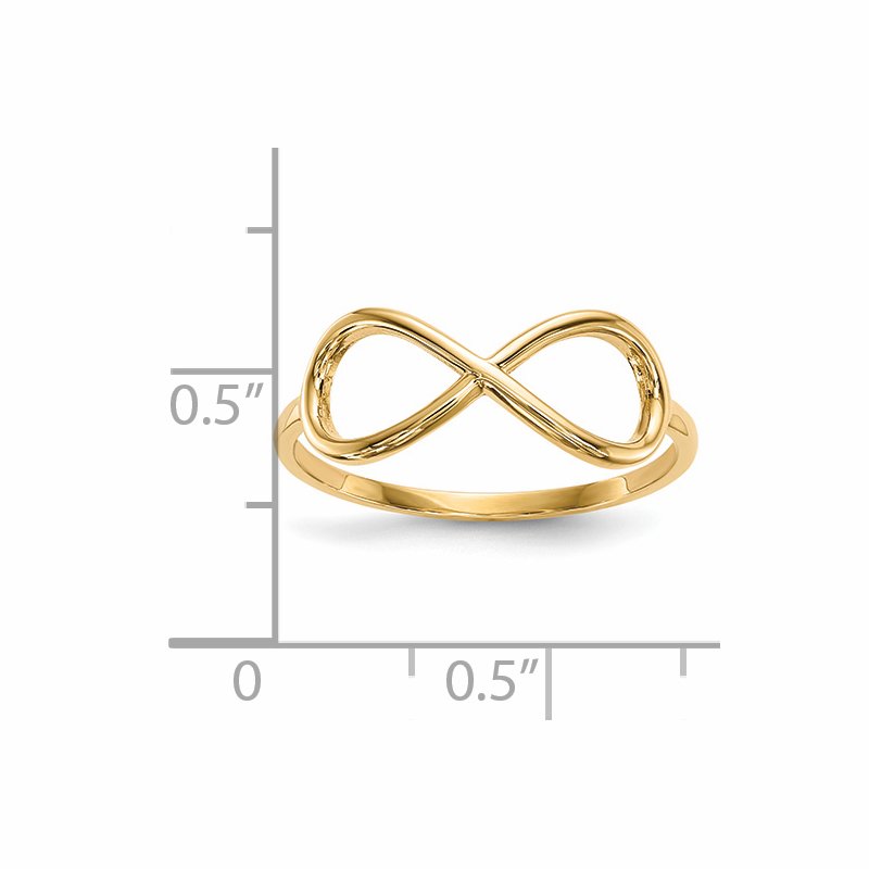 14k Gold Polished Infinity Ring