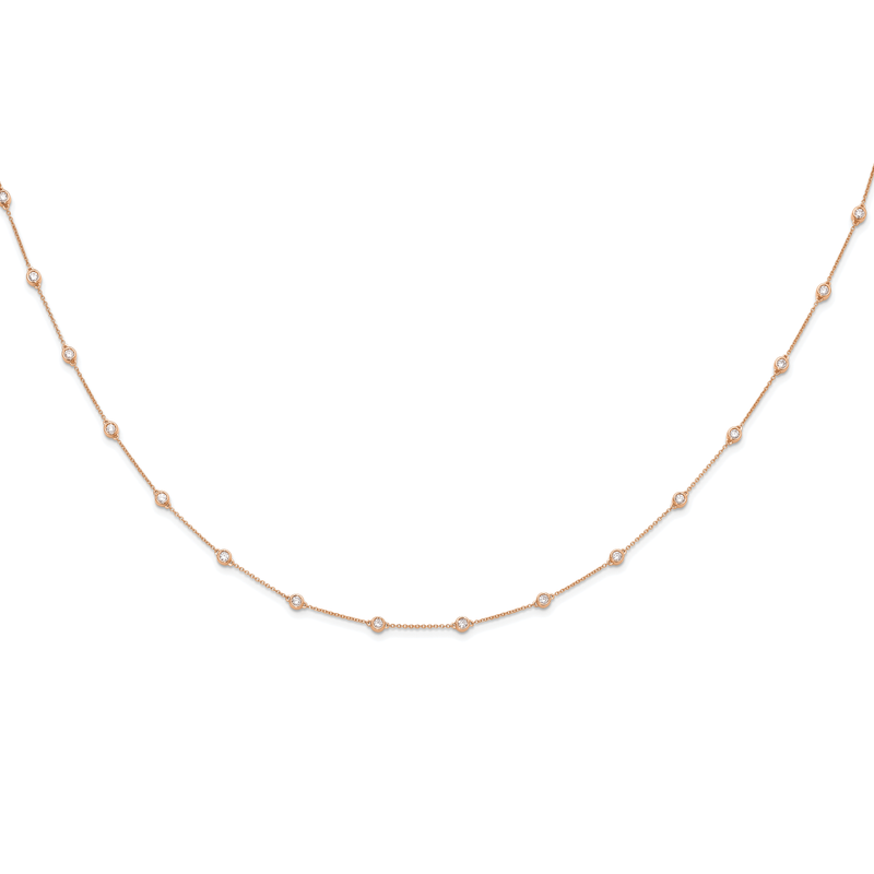 14K Rose Gold 3/8 carat Lab Grown Diamond VS+ F+ Complete 7 Station 7 in Bracelet