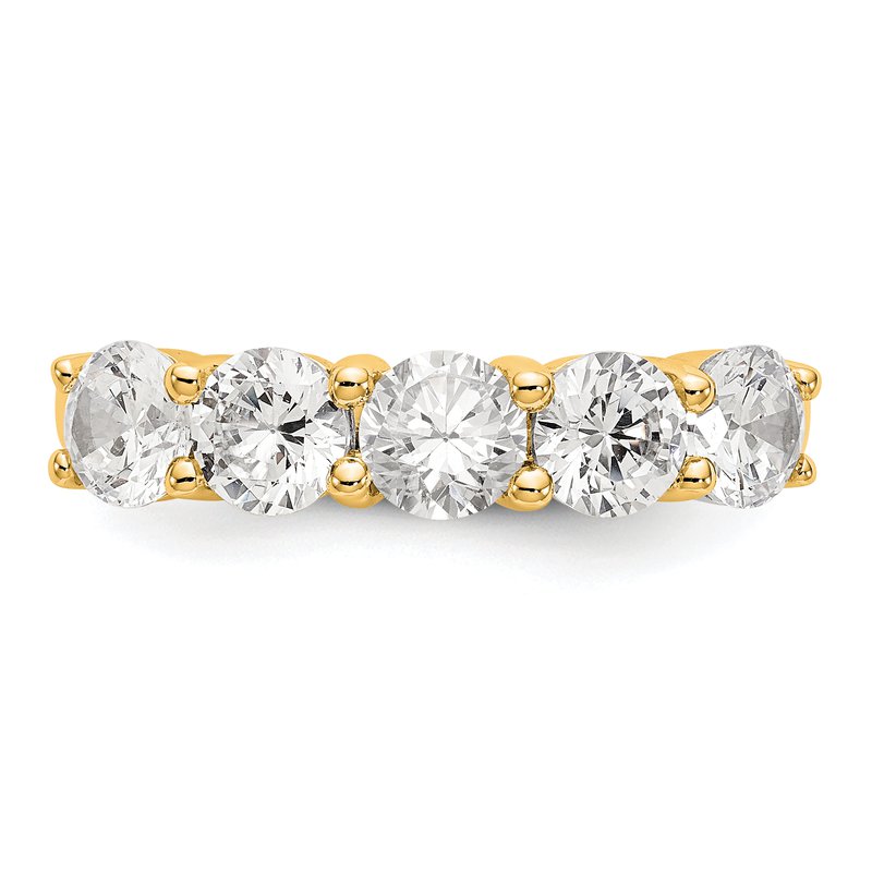14K White Gold 1/3 carat Lab Grown Diamond VS+ F+ Complete Round Five Stone Ring
