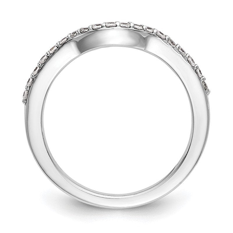 14K White Gold 1/4 carat Lab Grown Diamond VS/SI  D E F  Wedding Band