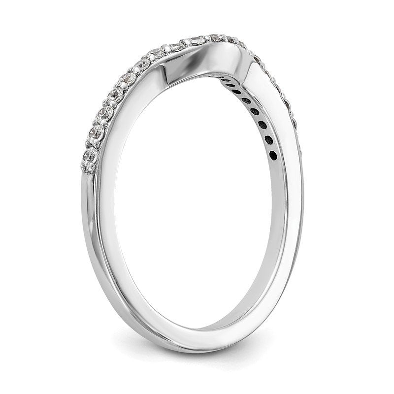 14K White Gold 1/4 carat Lab Grown Diamond VS/SI  D E F  Wedding Band