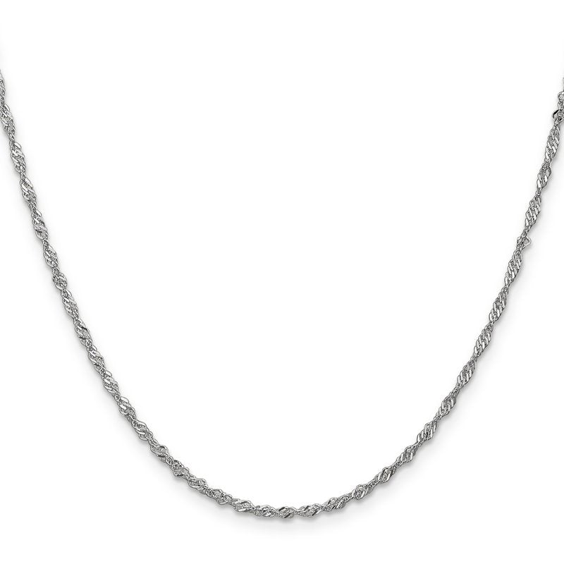 14K White Gold 1.6mm Singapore Chain Anklet