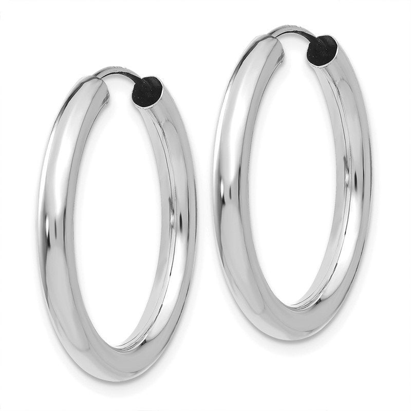 14k White Gold 3.00x35mm Polished Endless Tube Hoop Earrings
