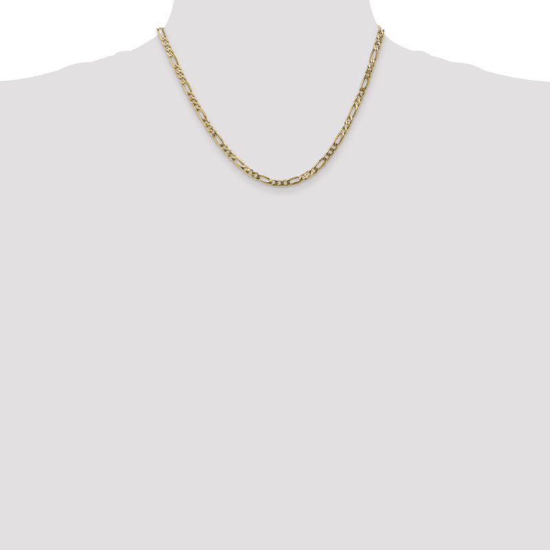 14K 26 inch 4mm Flat Figaro with Lobster Clasp Chain