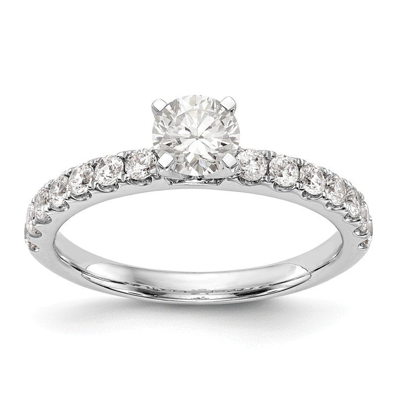 14K White Gold 1/2 carat Lab Grown Diamond VS+ F+ Semi-Mount Peg Set Engagement Ring