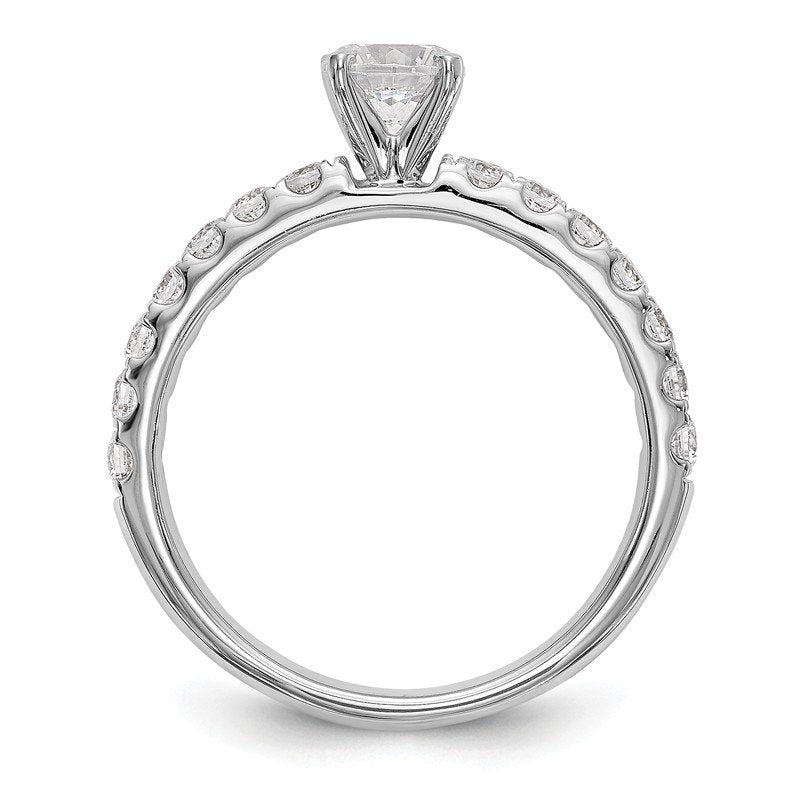 14K White Gold 1/2 carat Lab Grown Diamond VS+ F+ Semi-Mount Peg Set Engagement Ring