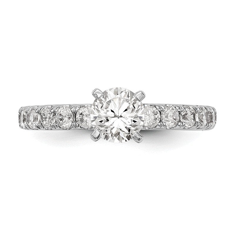 14K White Gold 1/2 carat Lab Grown Diamond VS+ F+ Semi-Mount Peg Set Engagement Ring