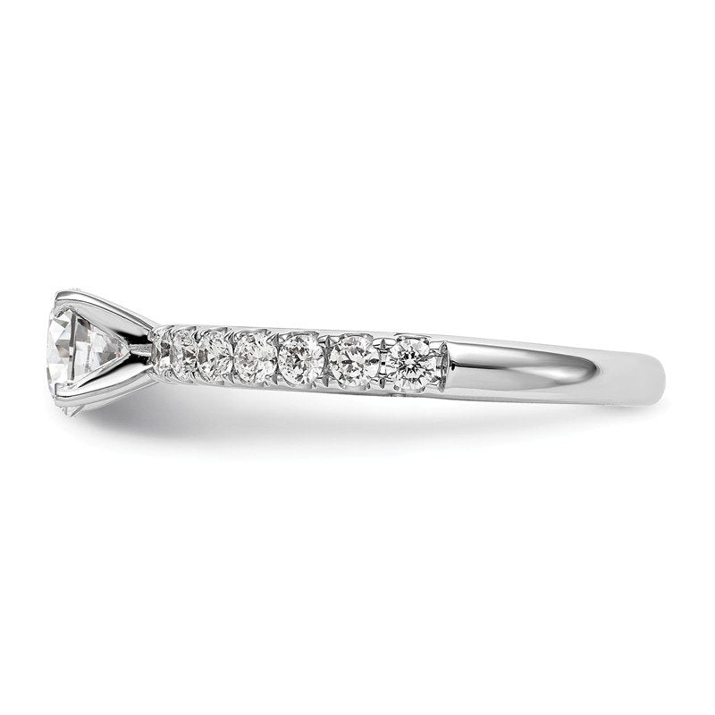 14K White Gold 1/2 carat Lab Grown Diamond VS+ F+ Semi-Mount Peg Set Engagement Ring