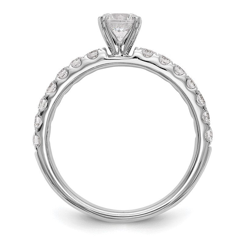 14K White Gold 1/2 carat Lab Grown Diamond VS+ F+ Semi-Mount Peg Set Engagement Ring