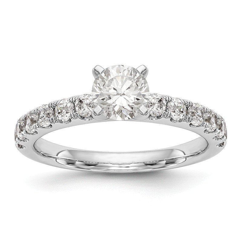 14K White Gold 1/2 carat Lab Grown Diamond VS+ F+ Semi-Mount Peg Set Engagement Ring