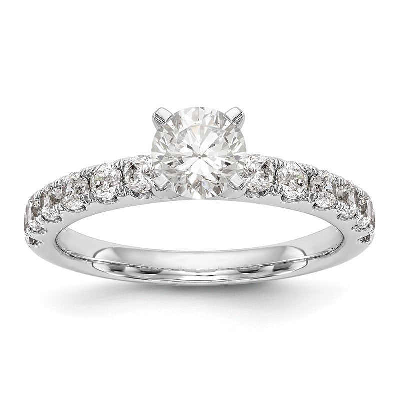 14K White Gold 1/2 carat Lab Grown Diamond VS+ F+ Semi-Mount Peg Set Engagement Ring