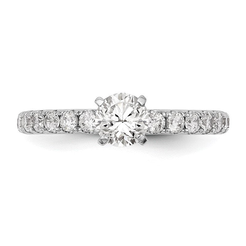 14K White Gold 1/2 carat Lab Grown Diamond VS+ F+ Semi-Mount Peg Set Engagement Ring