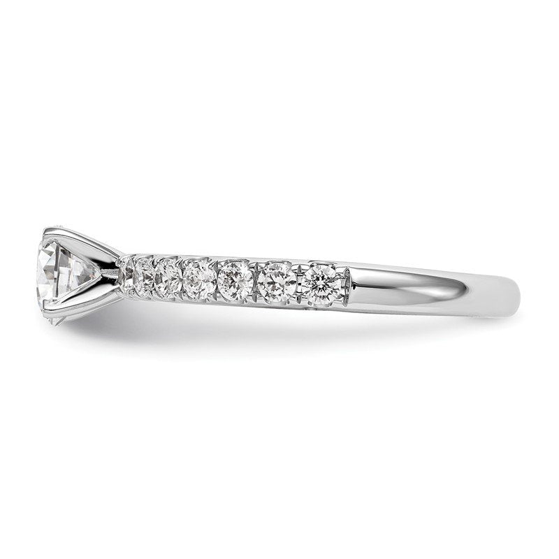 14K White Gold 1/2 carat Lab Grown Diamond VS+ F+ Semi-Mount Peg Set Engagement Ring