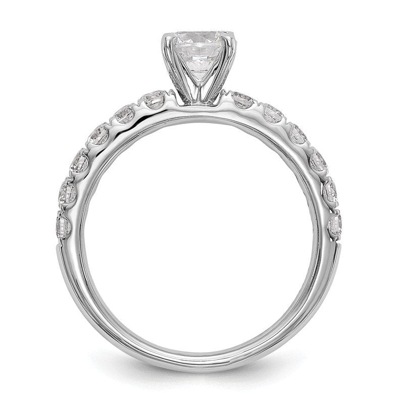 14K White Gold 1/2 carat Lab Grown Diamond VS+ F+ Semi-Mount Peg Set Engagement Ring