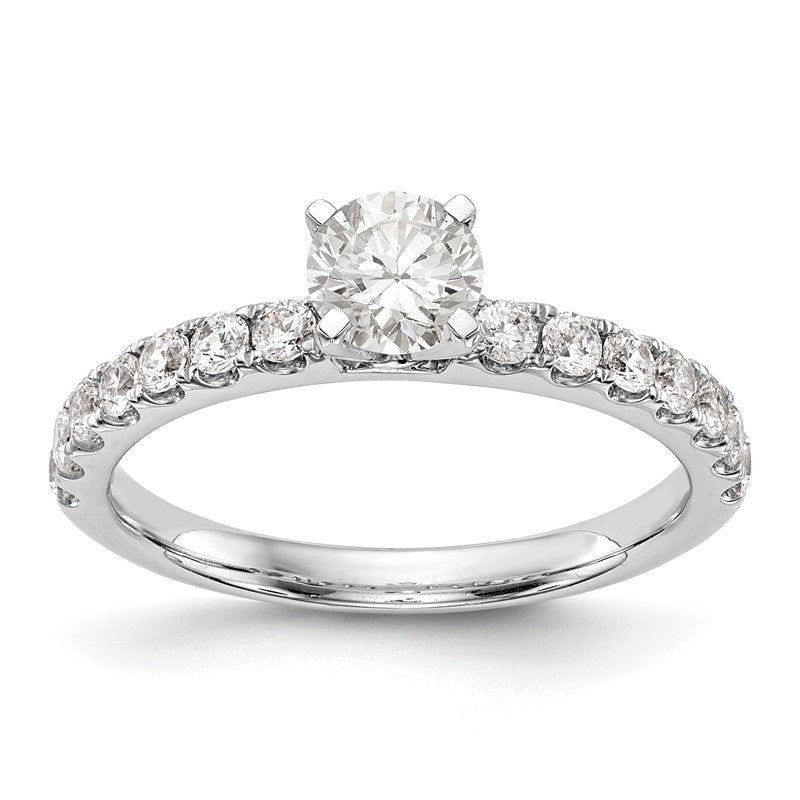 14K White Gold 1/2 carat Lab Grown Diamond VS+ F+ Semi-Mount Peg Set Engagement Ring
