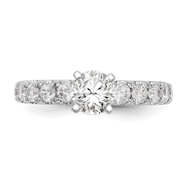 14K White Gold 1/2 carat Lab Grown Diamond VS+ F+ Semi-Mount Peg Set Engagement Ring