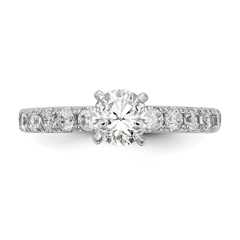 14K White Gold 1/2 carat Lab Grown Diamond VS+ F+ Semi-Mount Peg Set Engagement Ring
