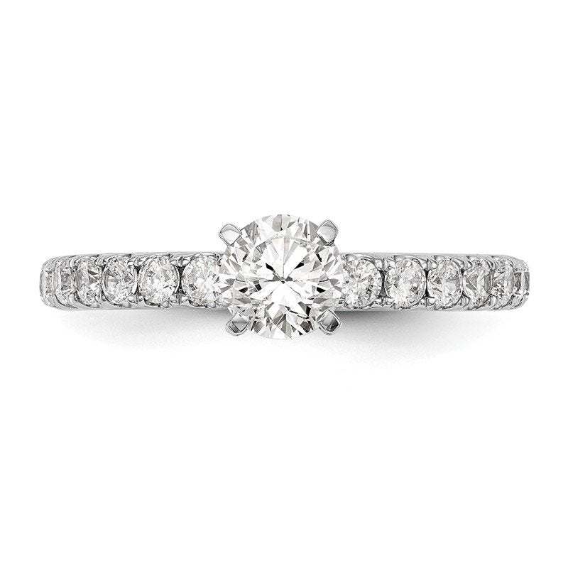 14K White Gold 1/2 carat Lab Grown Diamond VS+ F+ Semi-Mount Peg Set Engagement Ring