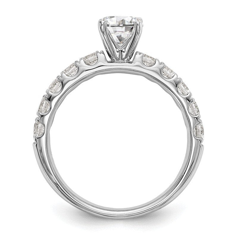 14K White Gold 1/2 carat Lab Grown Diamond VS+ F+ Semi-Mount Peg Set Engagement Ring