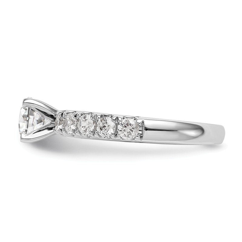 14K White Gold 1/2 carat Lab Grown Diamond VS+ F+ Semi-Mount Peg Set Engagement Ring
