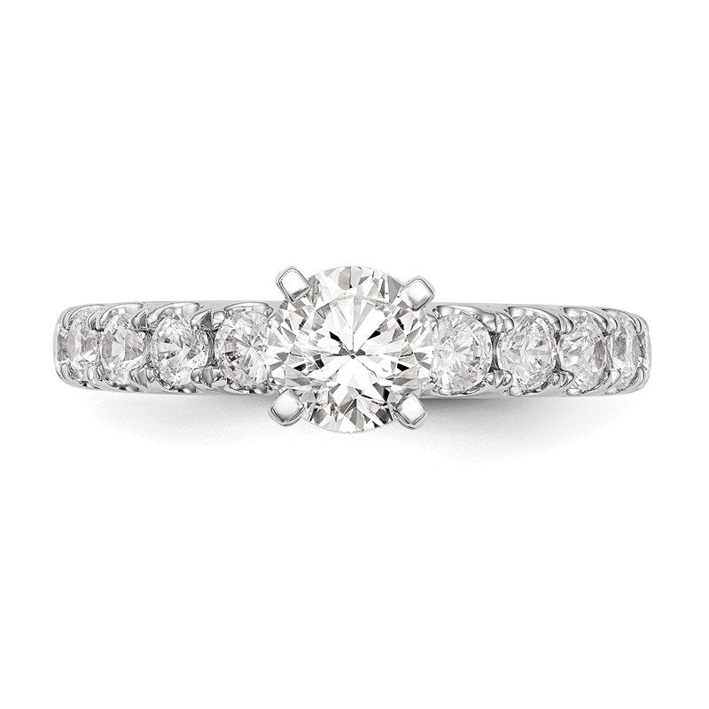 14K White Gold 1/2 carat Lab Grown Diamond VS+ F+ Semi-Mount Peg Set Engagement Ring