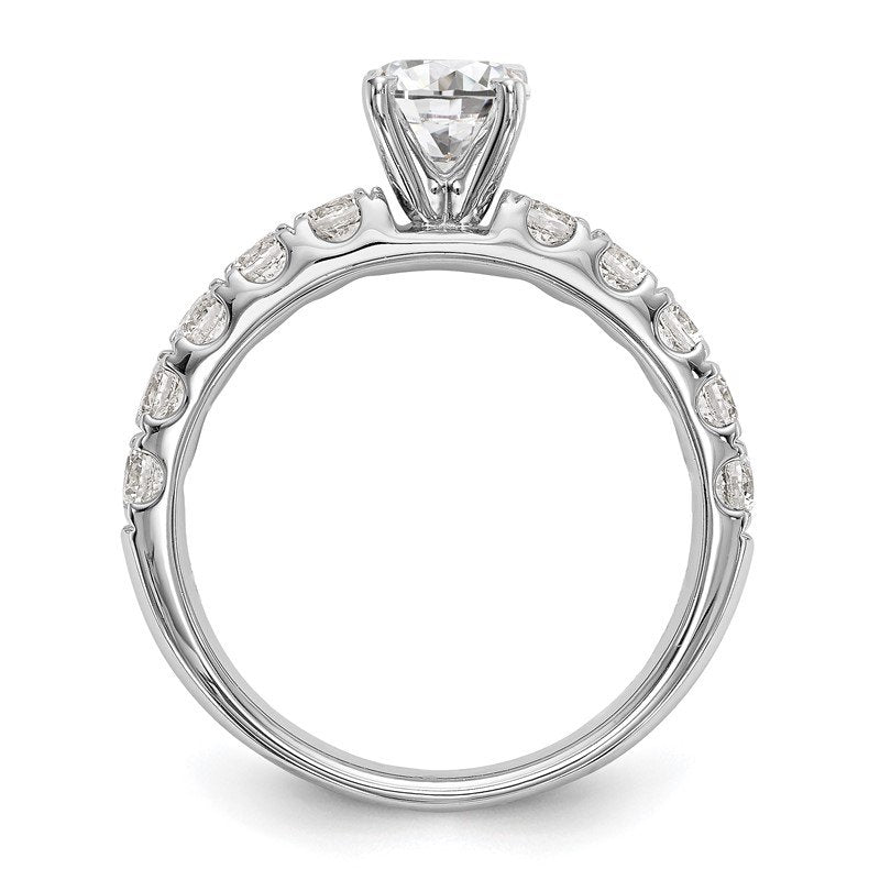 14K White Gold 1/2 carat Lab Grown Diamond VS+ F+ Semi-Mount Peg Set Engagement Ring