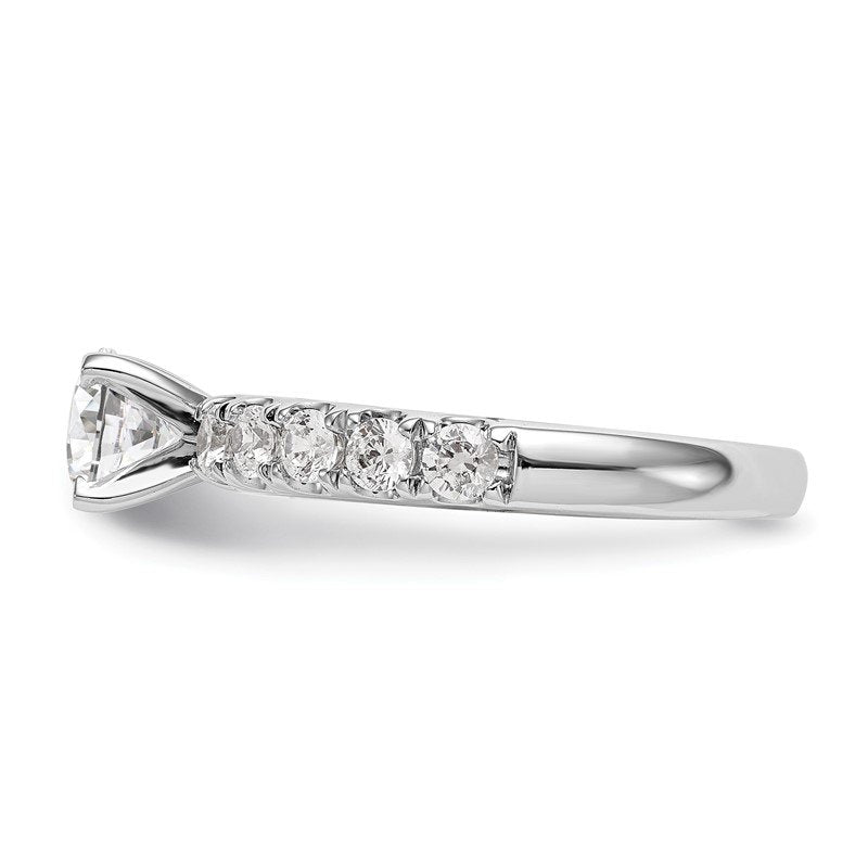 14K White Gold 1/2 carat Lab Grown Diamond VS+ F+ Semi-Mount Peg Set Engagement Ring