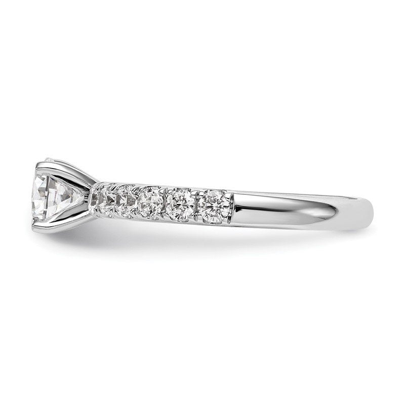 14K White Gold 1/2 carat Lab Grown Diamond VS+ F+ Semi-Mount Peg Set Engagement Ring