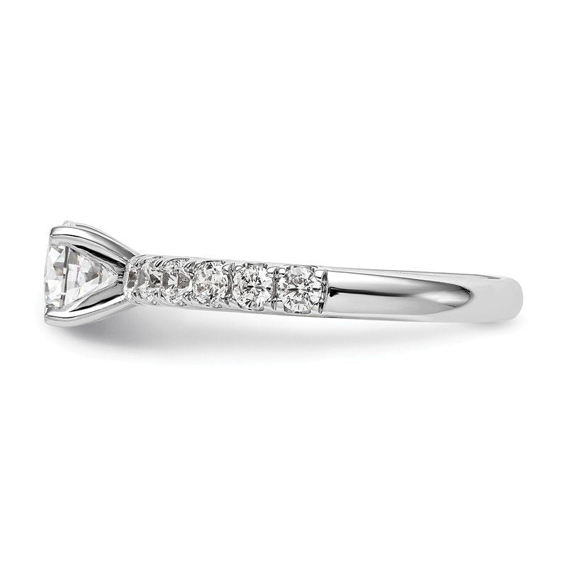 14K White Gold 1/2 carat Lab Grown Diamond VS+ F+ Semi-Mount Peg Set Engagement Ring