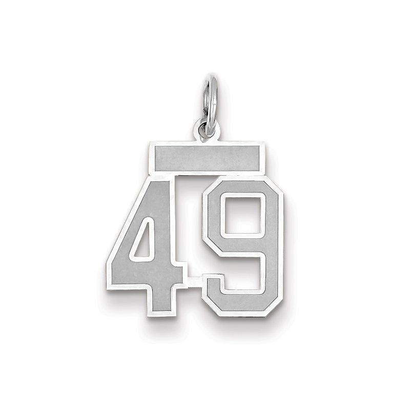 14kw Small Satin Number 49 Charm
