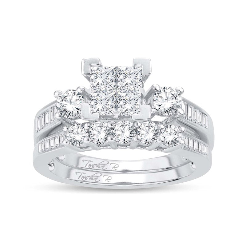 14K  1.50 Ct  Princess Cut Diamond  Bridal  Ring