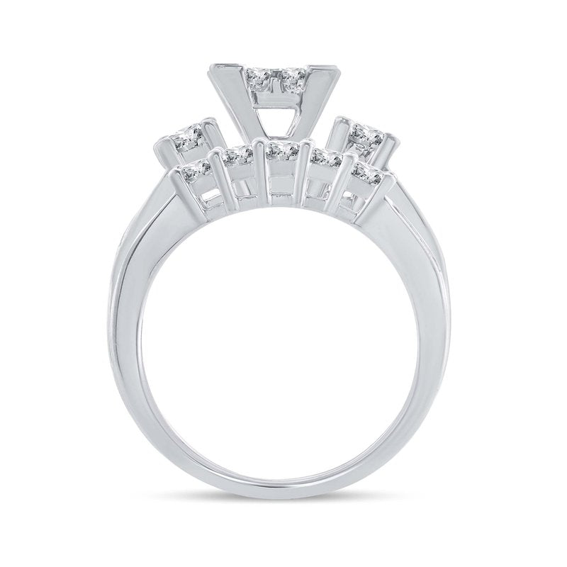 14K  1.50 Ct  Princess Cut Diamond  Bridal  Ring